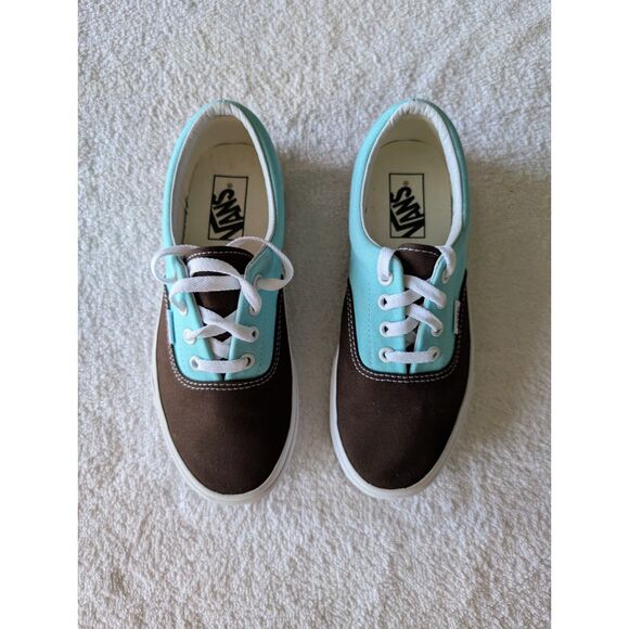 Vans Era BMX Checkerboard Brown & Aqua Canvas Sneakers - Unisex - Picture 9 of 9